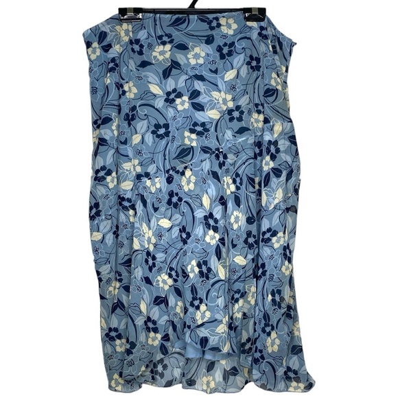 Jaclyn Smith Dresses & Skirts - Jaclyn Smith Classic Floral Print Skirt (Size:20W, Color:Blue/White)